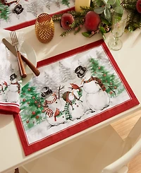 Snowman Winterland Holiday Snowflake Napkin, Set of 4