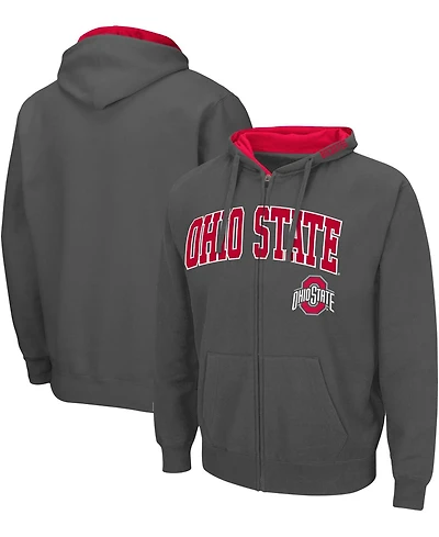 Men's Charcoal Ohio State Buckeyes Logo Full-Zip Hoodie