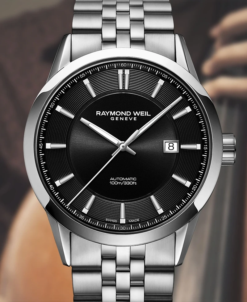 Raymond Weil Men's Swiss Automatic Freelancer Stainless Steel Bracelet Watch 42mm