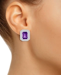 Rhodolite Garnet (3-7/8 ct. t.w.) & White Topaz (7/8 Stud Earrings Sterling Silver (Also Citrine, Peridot, Amethyst, Blue Topaz)