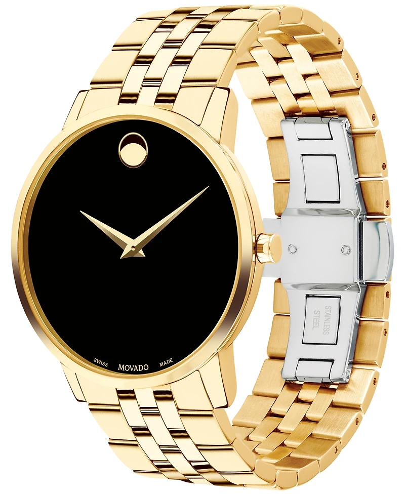 Movado Men's Swiss Museum Classic Gold-Tone Pvd Stainless Steel Bracelet Watch 40mm