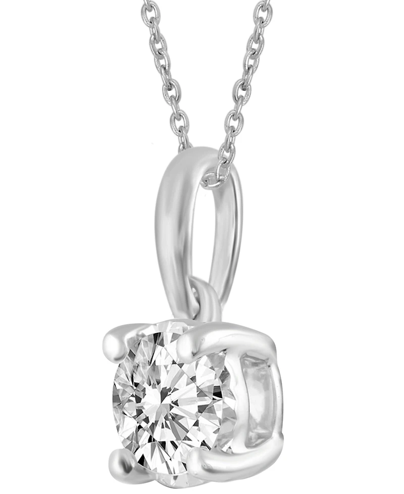 Diamond Solitaire 18" Pendant Necklace (1/5 ct. t.w.) 14k White, Yellow or Rose Gold