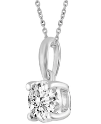 Diamond Solitaire 18" Pendant Necklace (1/5 ct. t.w.) 14k White, Yellow or Rose Gold