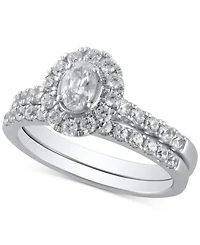 Diamond Oval Halo Bridal Set (1 ct. t.w.) in 14k White or Yellow Gold