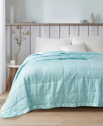 Madison Park Cambria Oversized Down Alternative Satin Trim Blanket