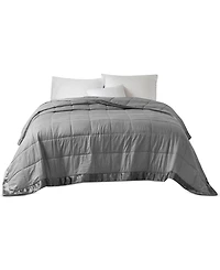 Madison Park Cambria Oversized Down Alternative Satin Trim Blanket, Full/Queen
