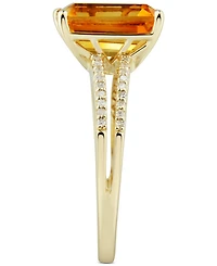 Citrine (3.0 ct. t.w.) & Diamond (1/10 ct. t.w.) Ring in 14k Gold