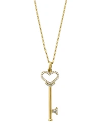 Effy Diamond Diamond Heart Key Pendant (1/5 ct. t.w.) in 14k Rose Gold