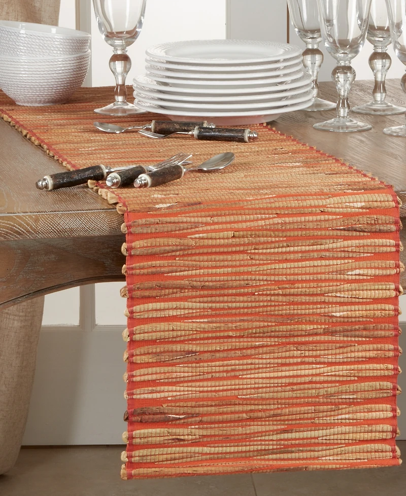 Saro Lifestyle Table Runner with Water Hyacinth Design, 54" x 14"