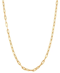 Lightweight Paperclip Link 20" Chain Necklace in 10k Gold