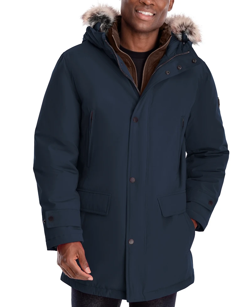 Michael Kors Men's Hooded Bib Snorkel Parka, Created for Macy's