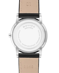 Movado Women's Swiss Museum Classic Black Leather Strap Watch 33mm