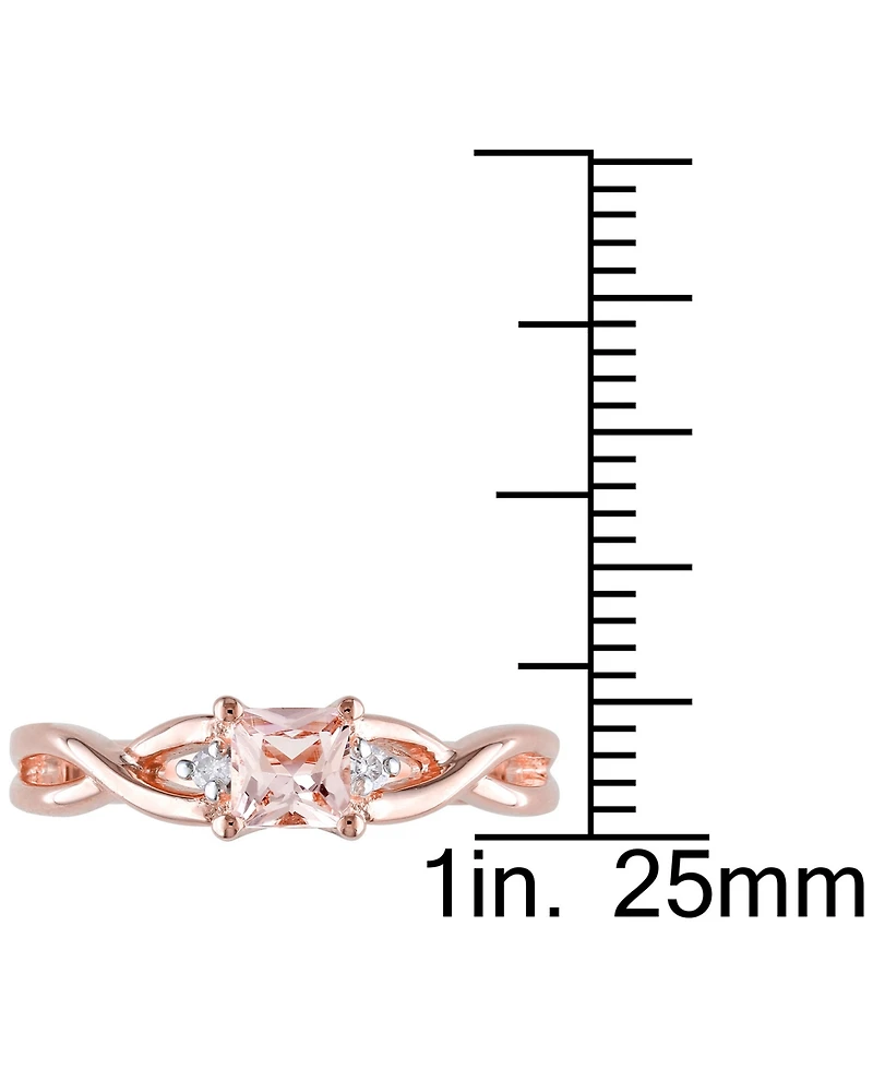 Morganite (1/3 ct. t.w.) & Diamond Accent Braided Shank Ring 18k Rose Gold-Plated Sterling Silver