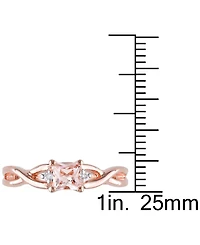 Morganite (1/3 ct. t.w.) & Diamond Accent Braided Shank Ring 18k Rose Gold-Plated Sterling Silver