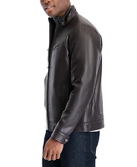 Michael Kors Men's Perforated Faux Leather Moto Jacket, Created for Macy's