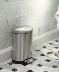 simplehuman Trash Can, Mini Semi Round Step Can, 6 Liter