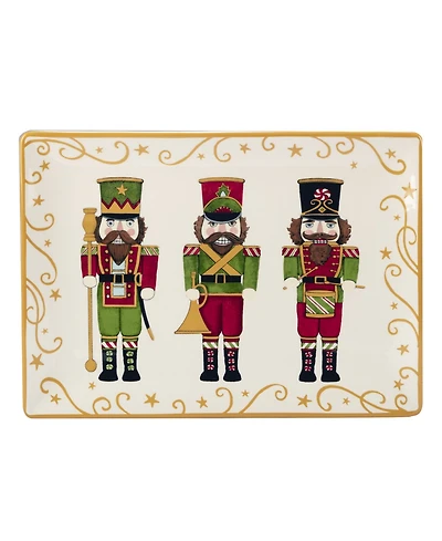 Holiday Magic Nutcracker Rectangular Platter, 14" x 10"