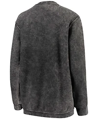 Women's Black Alabama Crimson Tide Comfy Cord Vintage-Like Wash Basic Arch Pullover Sweatshirt