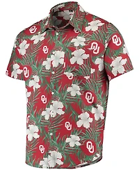 Men's Crimson Oklahoma Sooners Floral Button-Up Shirt