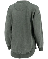 Women's Green Miami Hurricanes Vintage-Like Wash Pullover Sweatshirt
