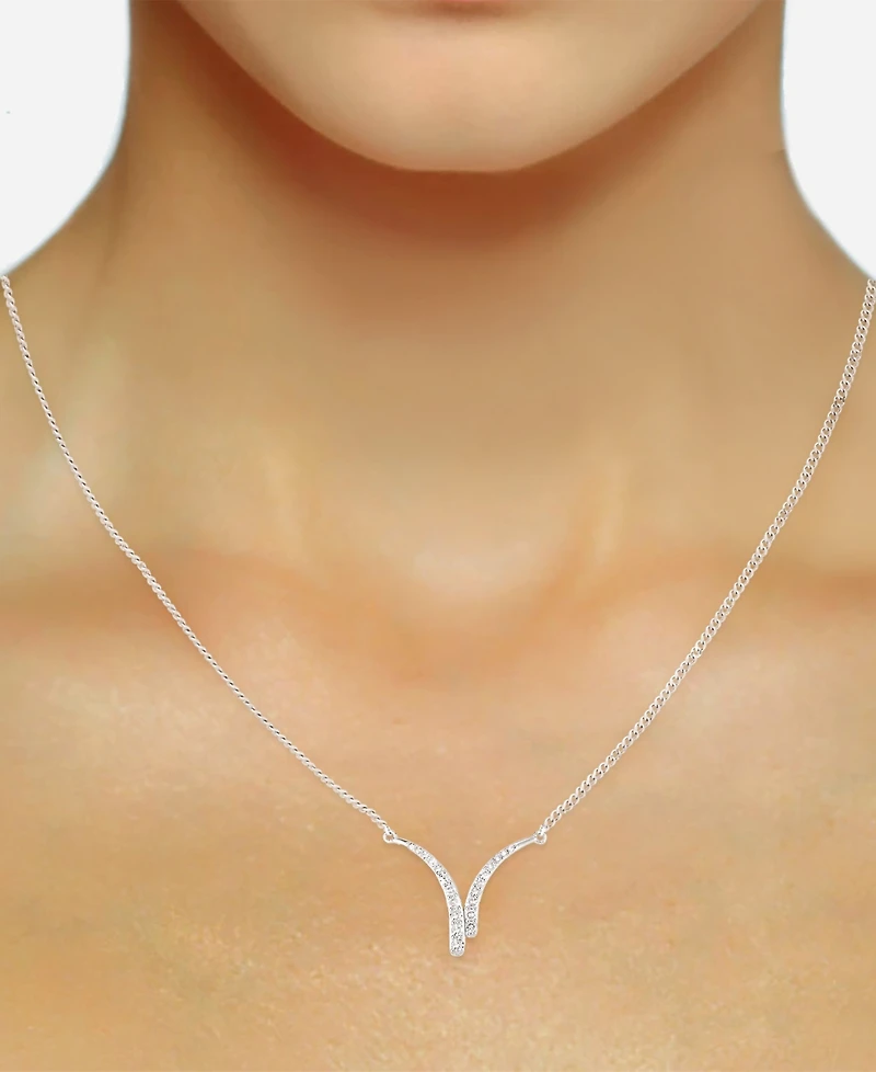 Diamond Fancy 18" Statement Necklace (1/5 ct. t.w.) in Sterling Silver