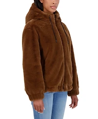 Sebby Juniors' Reversible Faux Fur Hooded Bomber Jacket