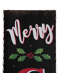 Glitzhome Lighted Wooden Christmas Porch Sign, 42"