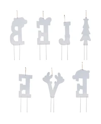 Glitzhome Believe Yard Stake or Wall Decor, Set of 7