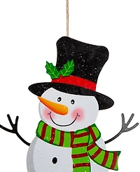 Glitzhome Metal Santa, Snowman, Tree Yard Stake or Wall Decor, Set of 3