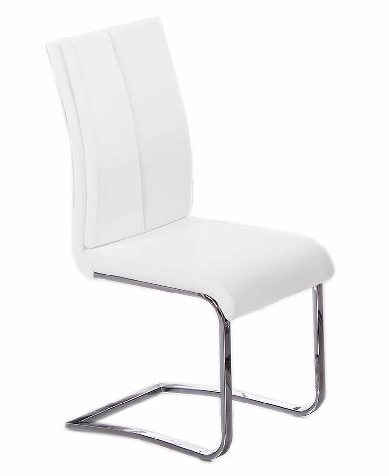 England Modern Faux Leather with Chrome Dining Side Chairs, Set of 2