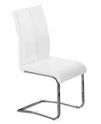 England Modern Faux Leather with Chrome Dining Side Chairs, Set of 2