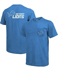 Detroit Lions Tri-Blend Pocket T-shirt - Blue