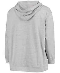 Women's Plus Size Heathered Gray Los Angeles Rams Lace-Up Pullover Hoodie