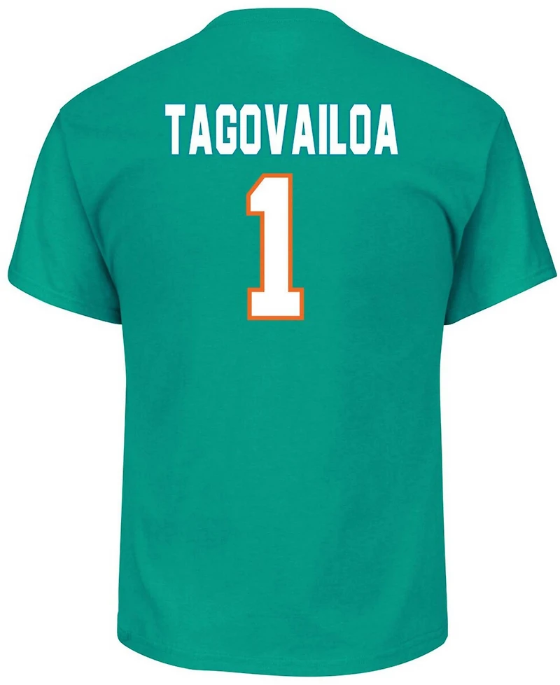 Men's Big and Tall Tua Tagovailoa Aqua Miami Dolphins Eligible Receiver Iii Name Number T-shirt