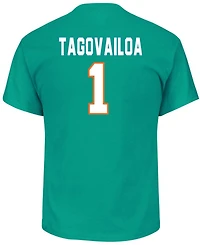 Men's Big and Tall Tua Tagovailoa Aqua Miami Dolphins Eligible Receiver Iii Name Number T-shirt
