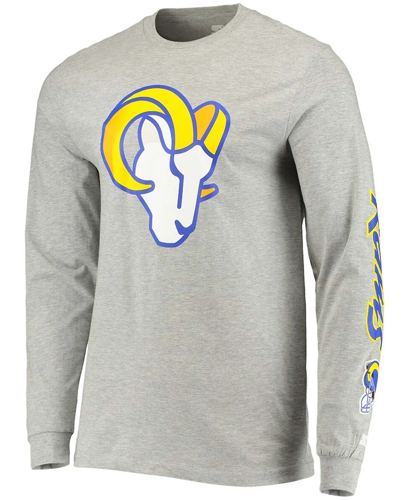 Men's Heathered Gray Los Angeles Rams Halftime Long Sleeve T-shirt