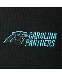 Men's Black Carolina Panthers Maverick Thermal Henley Long Sleeve T-shirt