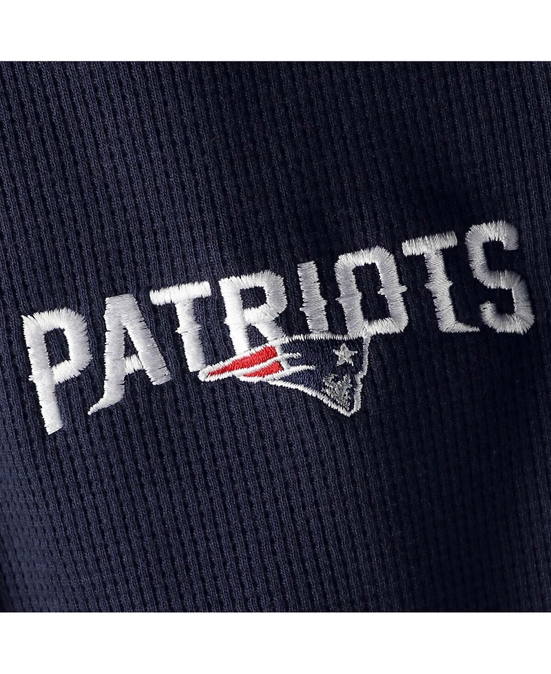Men's Navy New England Patriots Maverick Thermal Henley Long Sleeve T-shirt