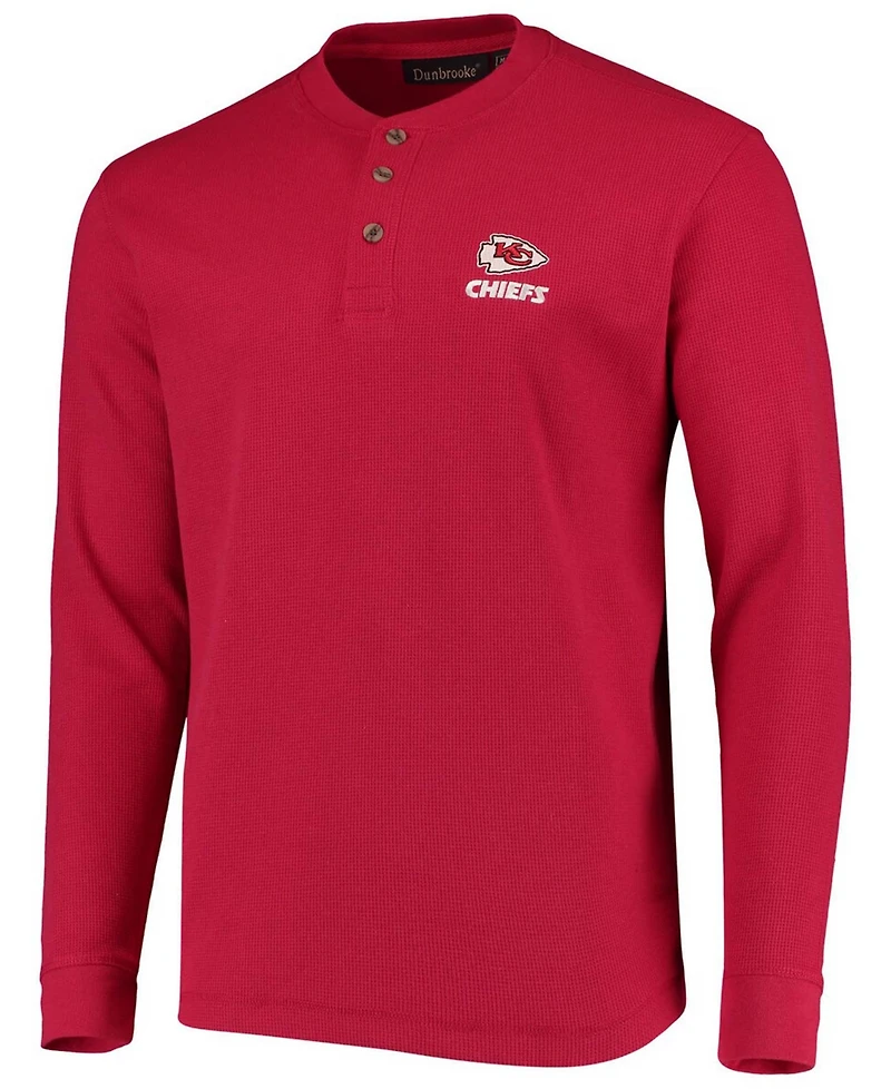 Men's Red Kansas City Chiefs Maverick Thermal Henley Long Sleeve T-shirt
