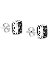 Effy Men's Black Sapphire Stud Earrings (5/8 ct. t.w.) in Sterling Silver