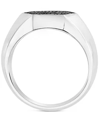 Effy Men's Black Sapphire Hexagon Ring (3/4 ct. t.w.) in Sterling Silver