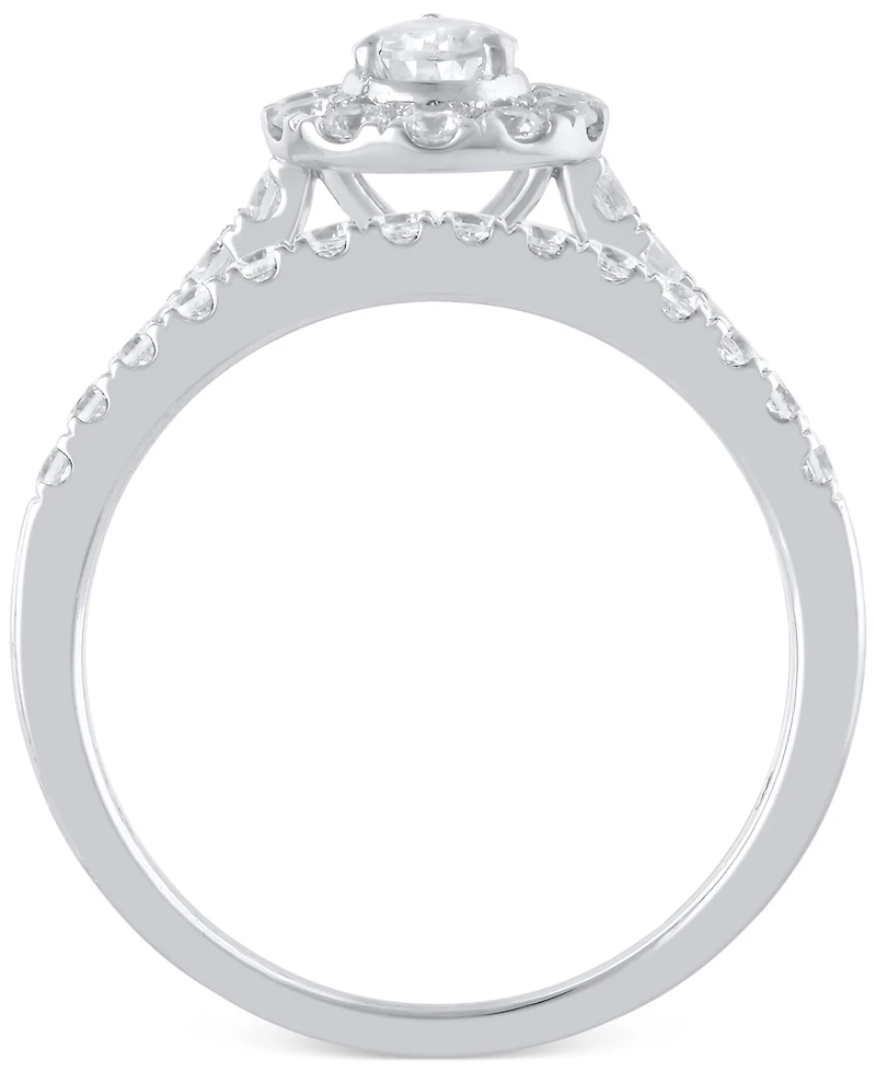 Diamond Pear-Cut Halo Bridal Set (1 ct. t.w.) in 14k White Gold