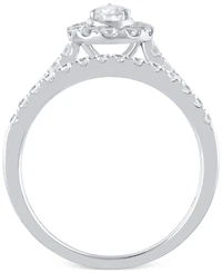 Diamond Pear-Cut Halo Bridal Set (1 ct. t.w.) in 14k White Gold