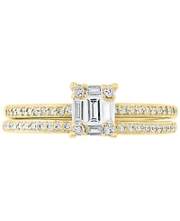 Effy Diamond Baguette Cluster Bridal Set (3/8 ct. t.w.) 14k White or Yellow Gold