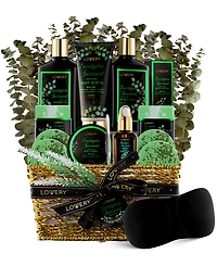 Lovery Eucalyptus Spearmint Home Spa Body Care Gift Set, Natural Bath Gift Basket, 17 Piece