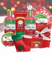 Lovery Cherry Twinkle Bell Christmas Gift Set, Bath and Body Care Package, 8 Piece