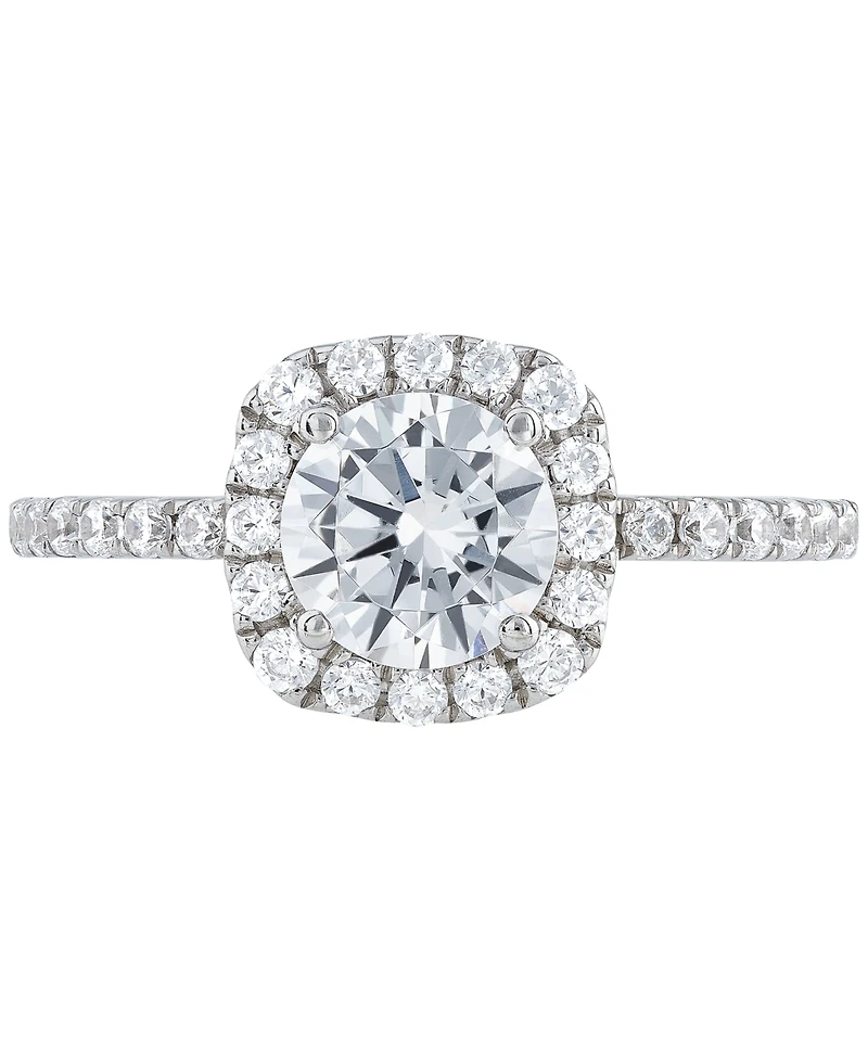 Grown With Love Igi Certified Lab Diamond Halo Engagement Ring (1-1/2 ct. t.w.) 14k White Gold