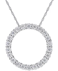 Lab-Grown Moissanite Circle 17" Pendant Necklace (2-1/5 ct. t.w.) in 14k White Gold