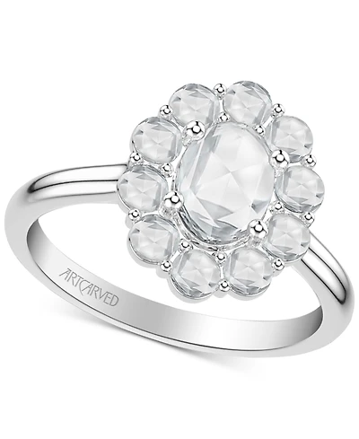 Art Carved Diamond Rose-Cut Oval Halo Engagement Ring (7/8 ct. t.w.) in 14k White, Yellow or Rose Gold