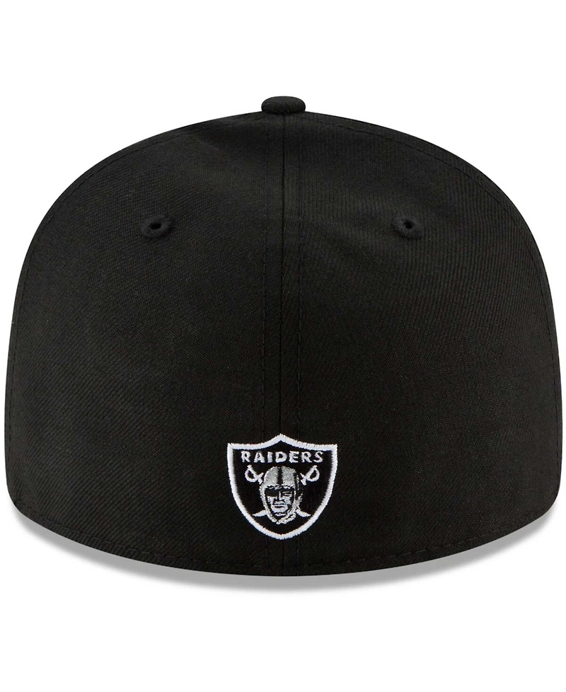 Men's Black Las Vegas Raiders Omaha Script Low Profile 59Fifty Fitted Hat